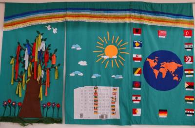 Dieses Projekt haben junge Frauen im Rahmen eines Nhkurses vom Quartiersmanagment gestaltet. 